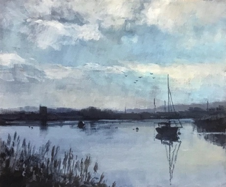 "Topsham Nocturne" 30 x 25cm
£350 framed £295 unframed